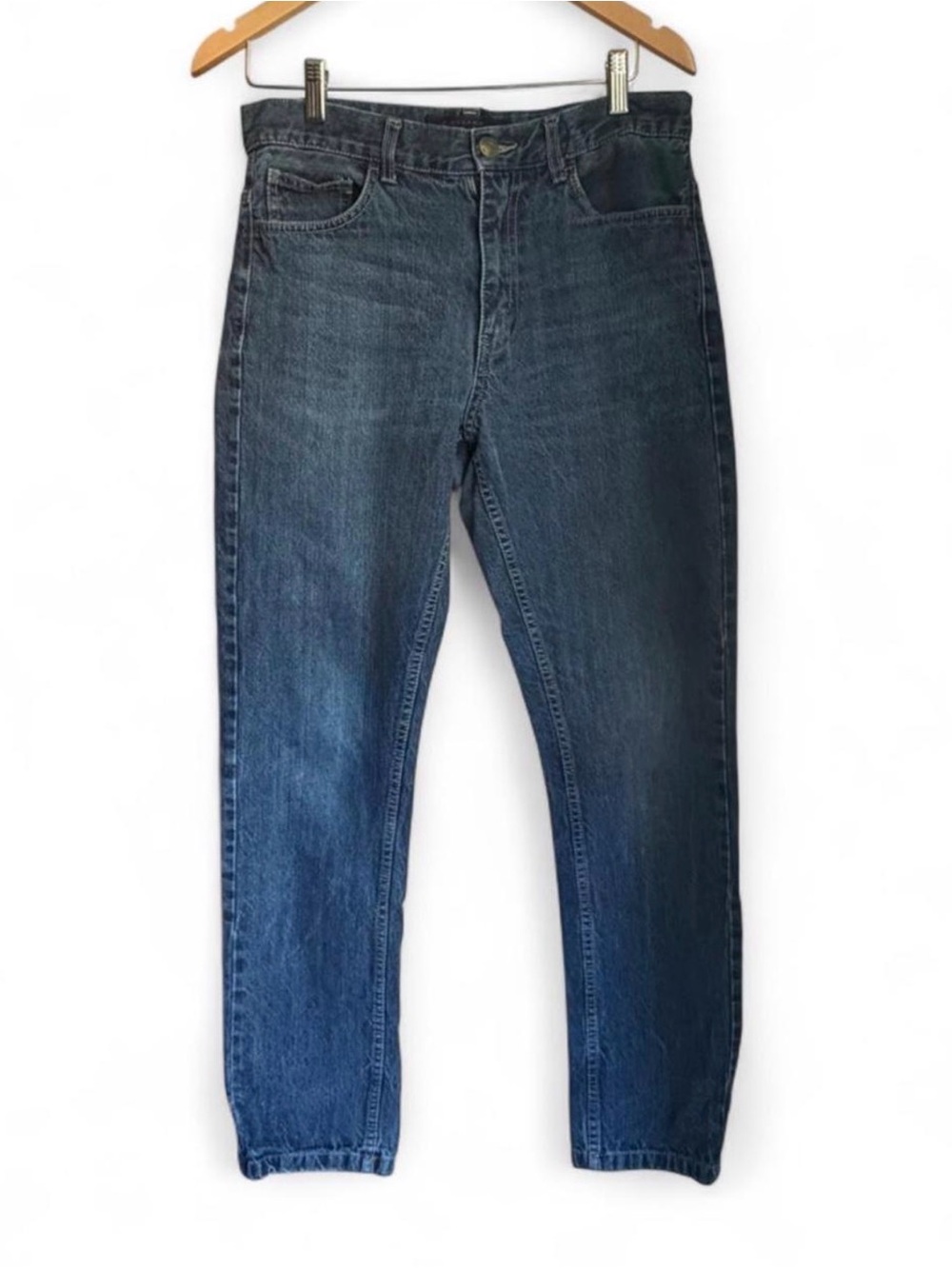 Giordano Men’s 31 Mid Rise Tapered Dark Blue Wash Jeans